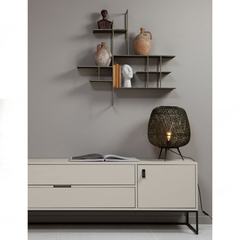 WOOOD SILAS TV-bänk 180 cm i grått trä [FSC-certifierad]