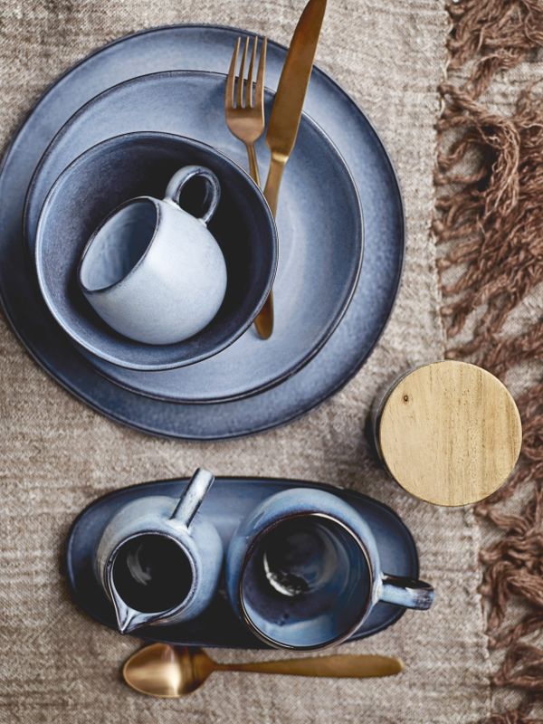 Bloomingville Sandrine Breakfast Set, Blå, Stengods