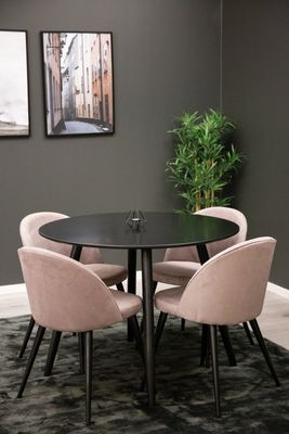 Venture Home Matgrupp Plaza med Velvet Stolar