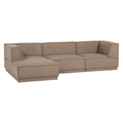 WOOOD MANU Chaise Longue Soffa Vänster i Teddy Mullvad