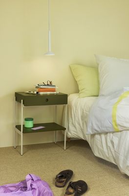 Hübsch Noir Sängbord Grön/Off-white 48x32xh60cm