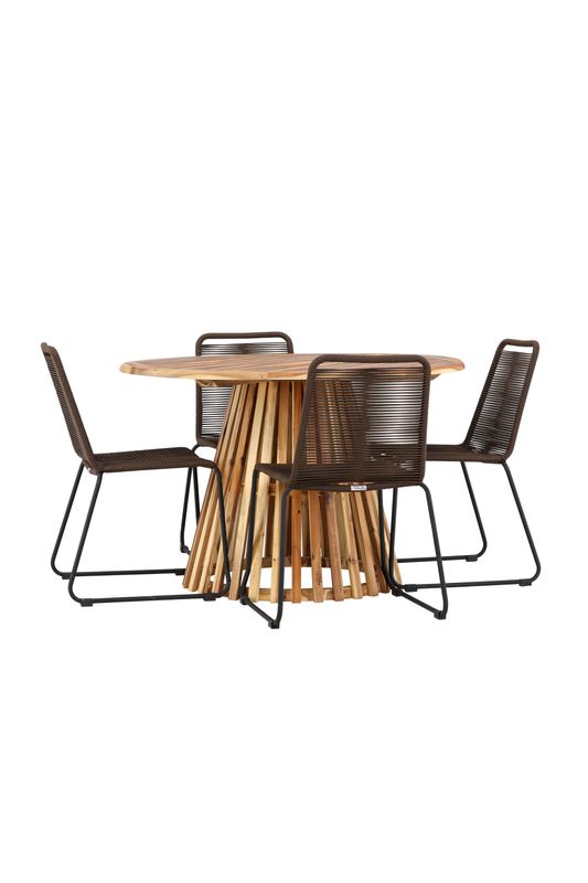 Venture Home Lumpur Rund Matgrupp med Stolar Lindos