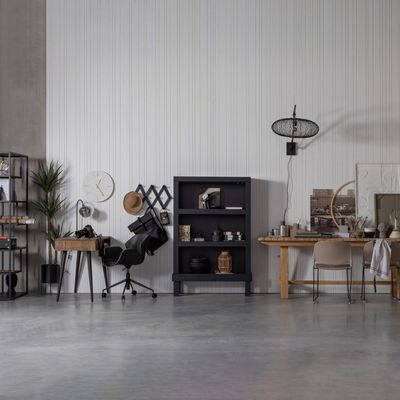 WOOOD Bonk Öppen Hylla i Matt Svart Furu