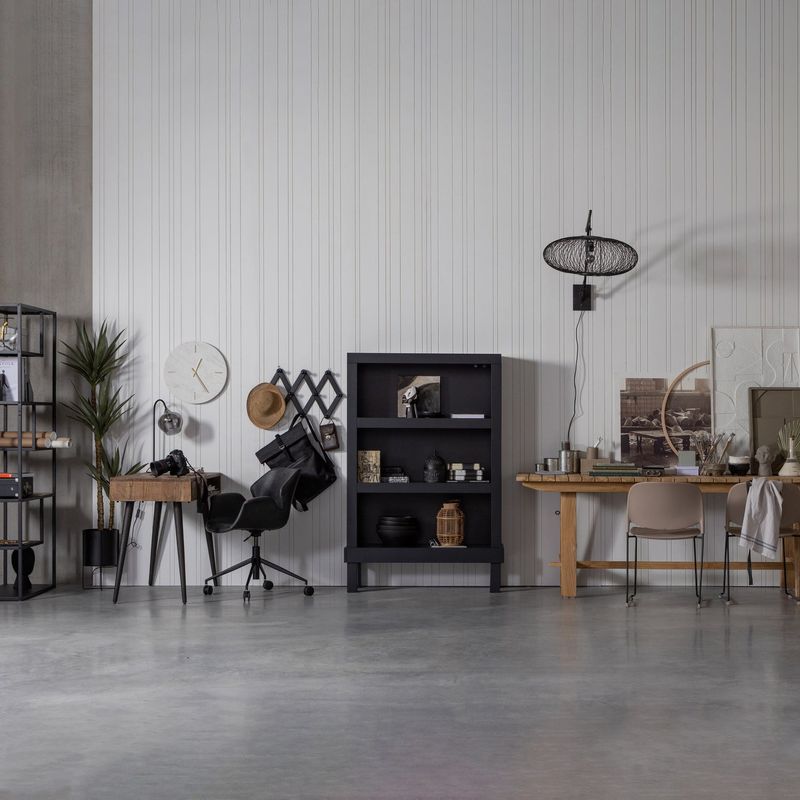 WOOOD Bonk Öppen Hylla i Matt Svart Furu