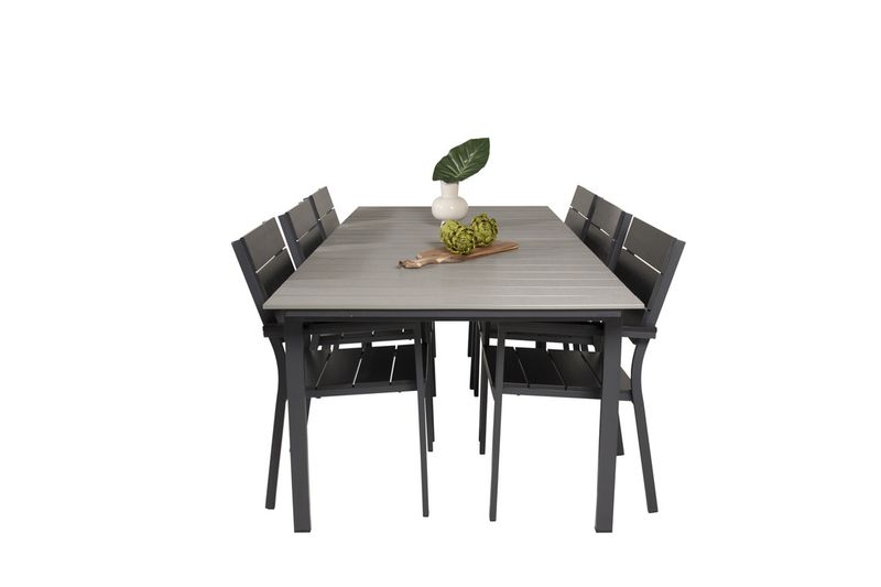 Venture Home Levels Rektangulärt Matbord 229 × 100 Svart + Matstolar 2-pack Svart