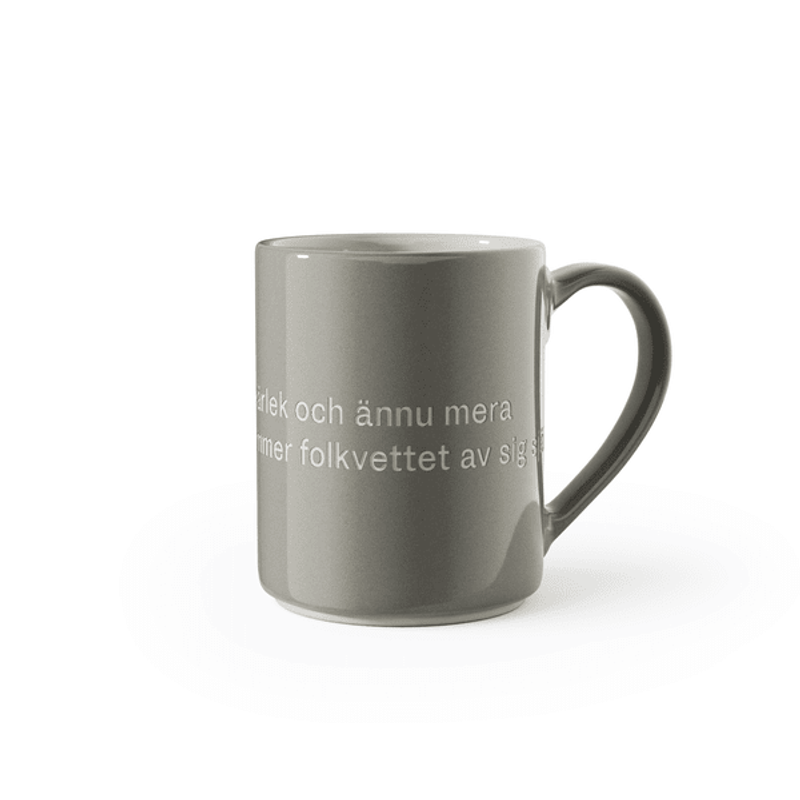 Design House Stockholm Astrid  Lindgren Grå mugg "Ge barnen kärlek" Nr. 1