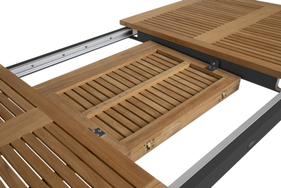 Brafab Lyon Matbord 100x224-304 Cm Svart / Teak