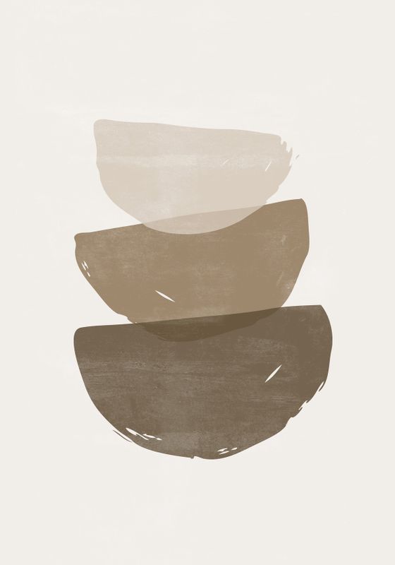 Venture Home Brush strokes Poster Beige