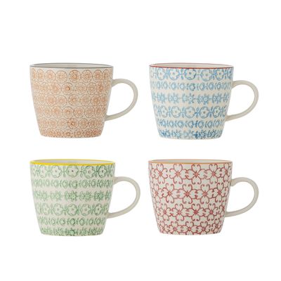 Bloomingville Carla Mugg, Röd, Stengods - 24-pack