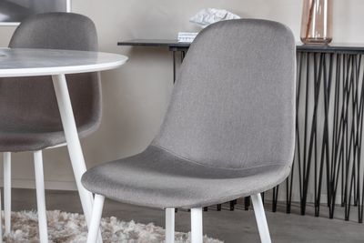 Venture Home Plaza & Polar Runt Matbord ⌀100 Vit + 4 st Matstolar Grå