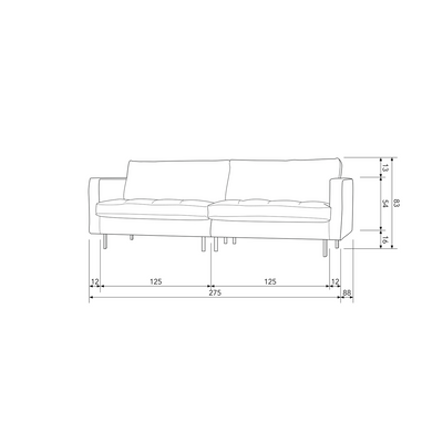 WOOOD Rodeo Classic 3-sits Soffa i Eco-läder Konjak