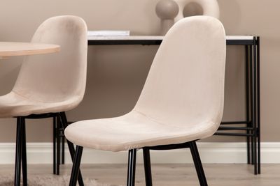 Venture Home Bianca & Polar Runt Matbord ⌀110 Vitputsad + 4 st Matstolar Beige