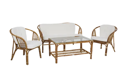 Brafab Astrakan Rottingfåtölj Natur/Vit