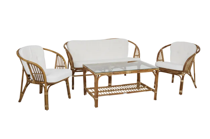 Brafab Astrakan Rottingfåtölj Natur/Vit