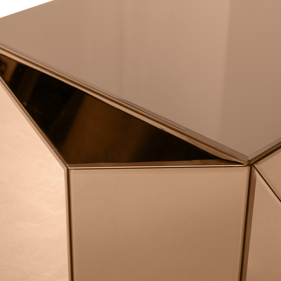 WOOOD Glintz Sidobord Trä och Spegelglas Brun