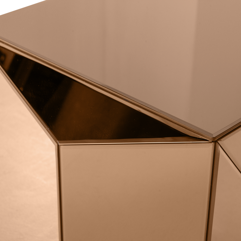 WOOOD Glintz Sidobord Trä och Spegelglas Brun