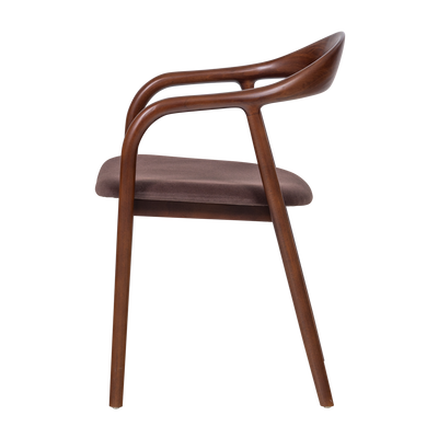 WOOOD Bran Matstol i Bokträ med Brun Sammet 2 st