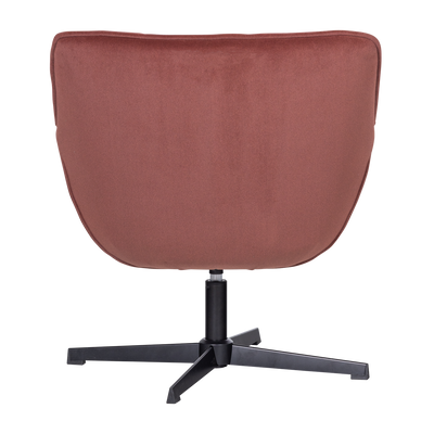 WOOOD WIBO Snurrfåtölj Mat Sammet Brunröd