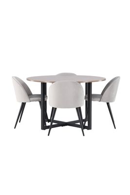 Venture Home Matgrupp Durango med 4st matstolar Velvet