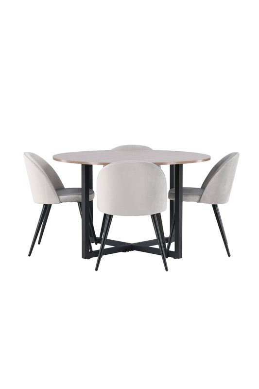 Venture Home Matgrupp Durango med 4st matstolar Velvet
