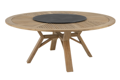 Brafab Circus Matbord 180 cm Teak med Snurrskiva Natur