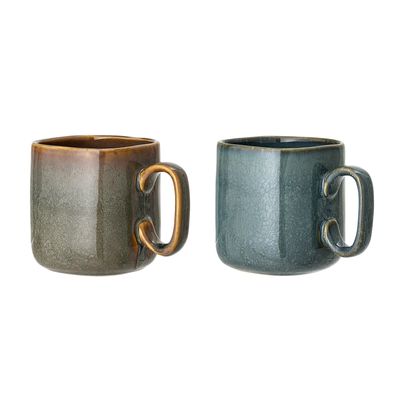 Bloomingville Aime Mugg, Grön, Stengods - 12-pack