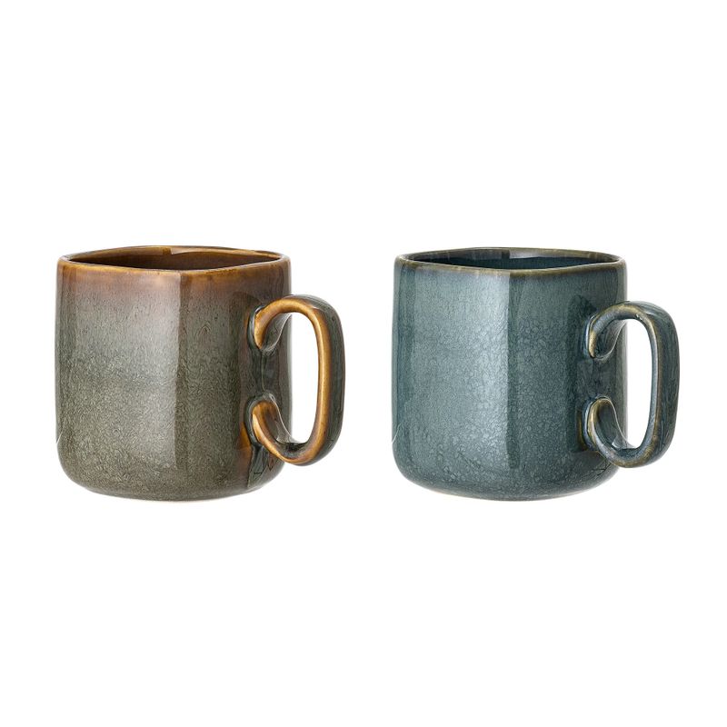Bloomingville Aime Mugg, Grön, Stengods - 12-pack