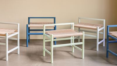 Hübsch Heritage Bänk Liten Petrol 60x40xh55cm Blå