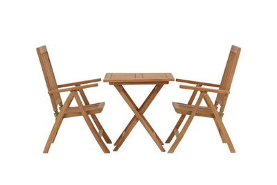 Venture Home Kenya Rektangulärt Matbord 70 x 70 Natur + 2 st Positionsstolar Natur