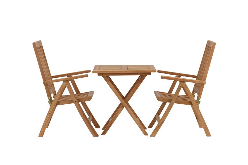 Venture Home Kenya Rektangulärt Matbord 70 x 70 Natur + 2 st Positionsstolar Natur