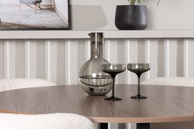 Venture Home Durango & Edina Runt Matbord ⌀120 Valnöt + 4 st Matstolar Vit