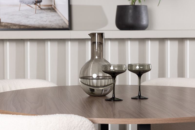 Venture Home Durango & Edina Runt Matbord ⌀120 Valnöt + 4 st Matstolar Vit