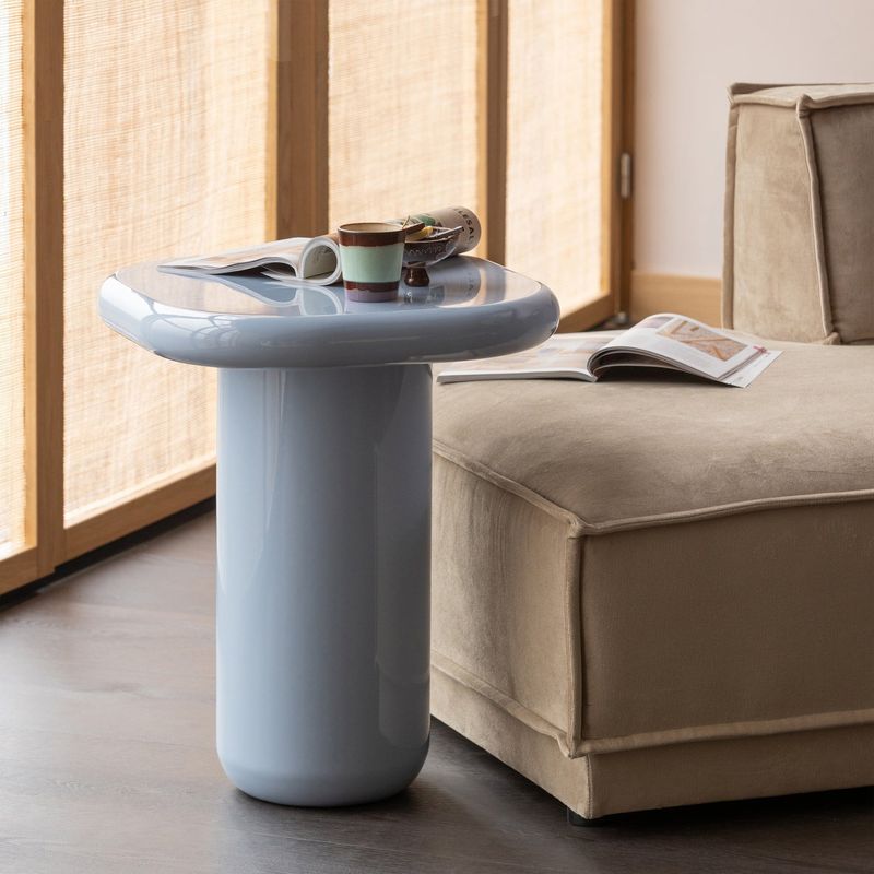 WOOOD Zava Sidobord Trä Högblank Ljusblå [FSC]