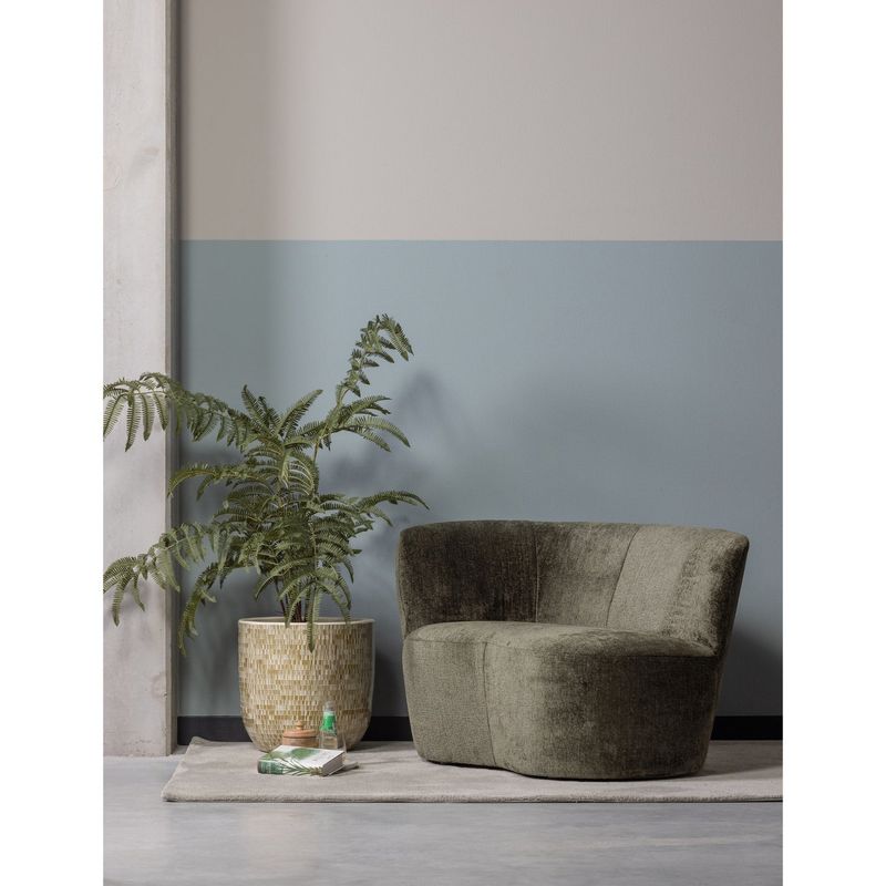 WOOOD STONE SMALL SOFFA VÄNSTER varmgrön [fsc]