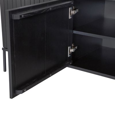 WOOOD NEW GRAVURE TV-Bänk 150 cm i Svart Furu