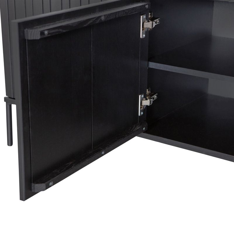 WOOOD NEW GRAVURE TV-Bänk 150 cm i Svart Furu