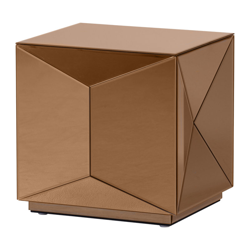 WOOOD Glintz Sidobord Trä och Spegelglas Brun