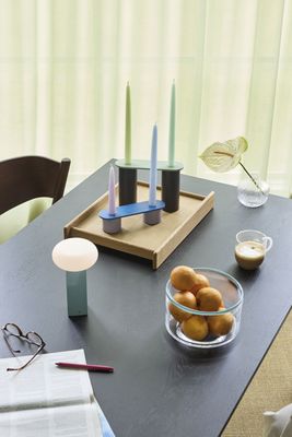 Hübsch Low Bärbar Lampa Blå