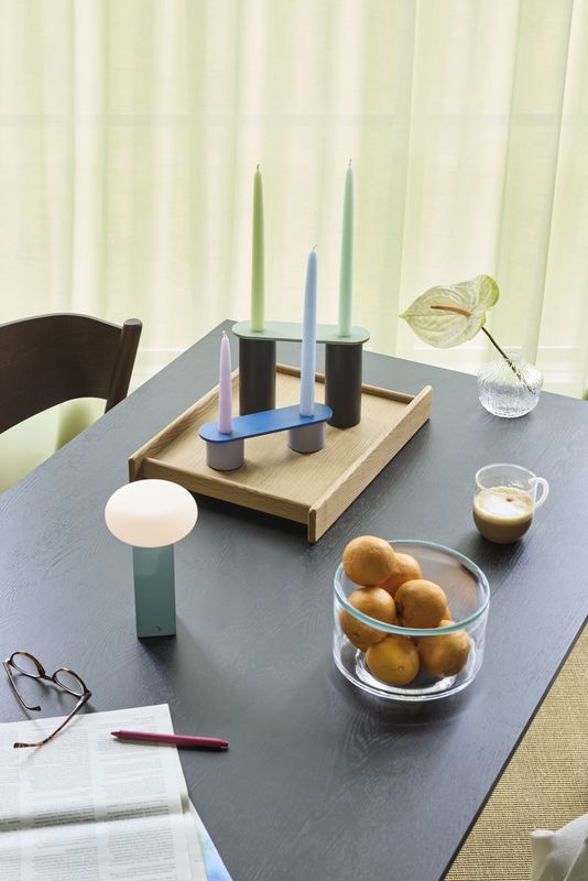 Hübsch Low Bärbar Lampa Blå