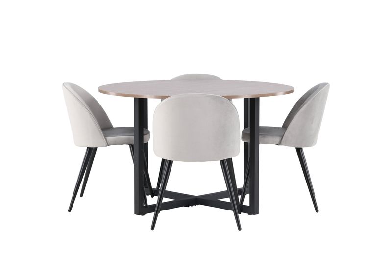 Venture Home Matgrupp Durango med 4st matstolar Velvet