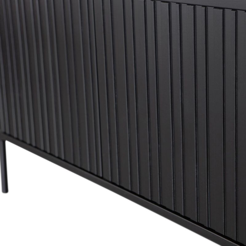 WOOOD NEW GRAVURE TV-Bänk 150 cm i Svart Furu