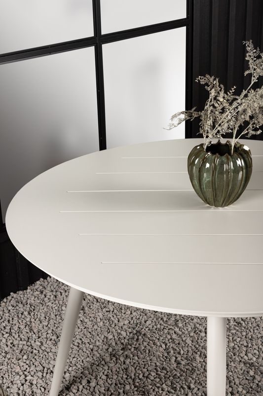 Venture Home Lina Bord - Elegant Runt Utebord i Beige