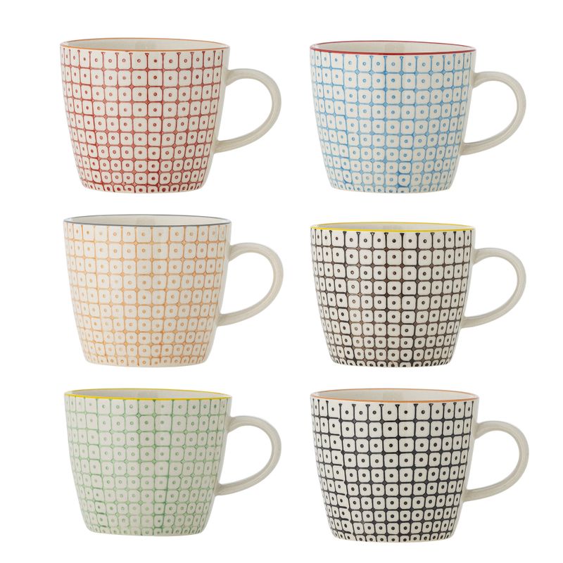 Bloomingville Carla Mugg, Röd, Stengods - 24-pack