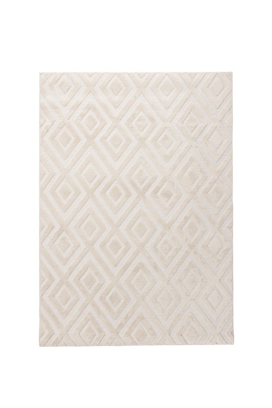 Venture Home Pia Matta - Vit med Zick-Zack Mönster