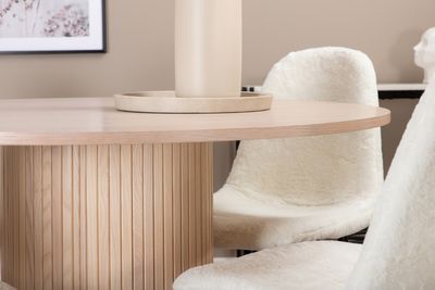 Venture Home Bianca & Polar Runt Matbord ⌀110 Vitputsad + 4 st Matstolar Vit