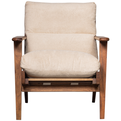 WOOOD Houston Fåtölj i Bouclé och Naturligt Akacia