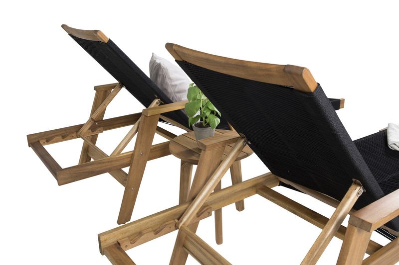 Venture Home Chania & Little John Sidobord ⌀40 Natur + Solstolar