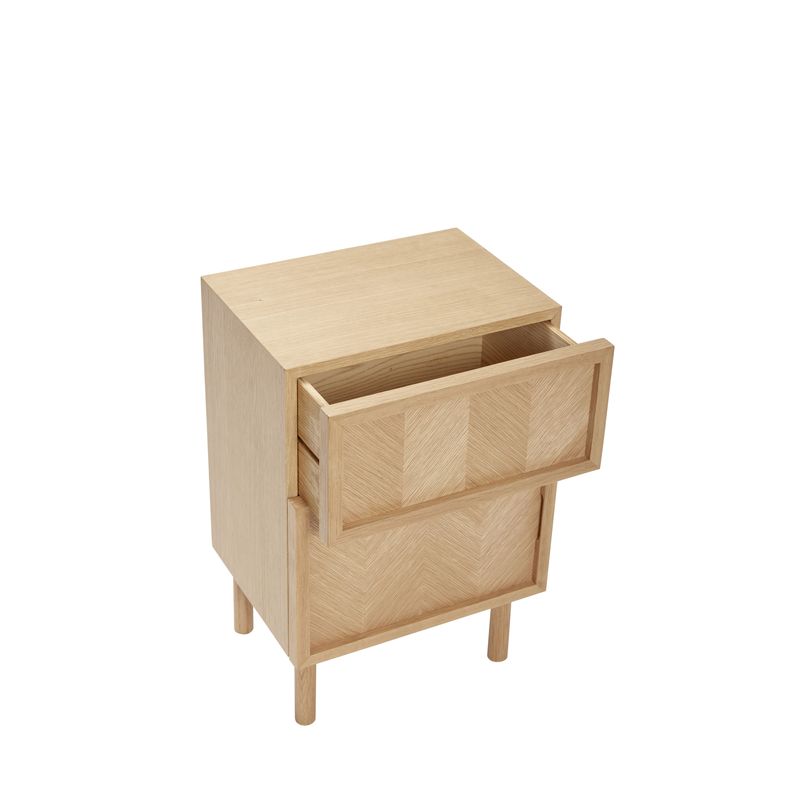 Hübsch Herringbone sängbord natur 40 x 30 x H60 cm