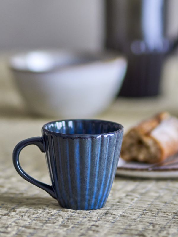 Bloomingville Latina Mugg, Blå, Stengods 8,5 cm 6-pack