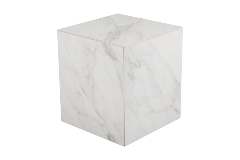 Brafab Zten Soffbord 40x40 cm Vit Marmoreffekt